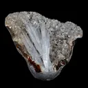 Scolecite Sprays Inside Fan Shape Heulandite Geode Natural Mineral Specimen - image 1