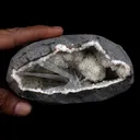 Scolecite Sprays Inside Geode Natural Mineral Specimen - image 3