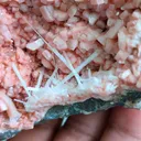 Scolecite Sprays Inside Heulandite Geode - image 3
