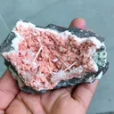 Scolecite Sprays Inside Heulandite Geode - image 8