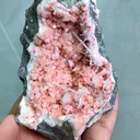 Scolecite Sprays Inside Heulandite Geode - image 4