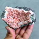 Scolecite Sprays Inside Heulandite Geode - image 2