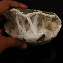 Scolecite Sprays Inside Heulandite Geode Natural Mineral Specimen - image 4