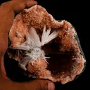 Scolecite Sprays Inside Heulandite Geode Natural Mineral Specimen - image 4