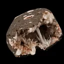 Scolecite Sprays Inside Heulandite Geode Natural Mineral Specimen - image 3