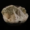 Scolecite Sprays Inside Heulandite Geode Natural Mineral Specimen - image 3