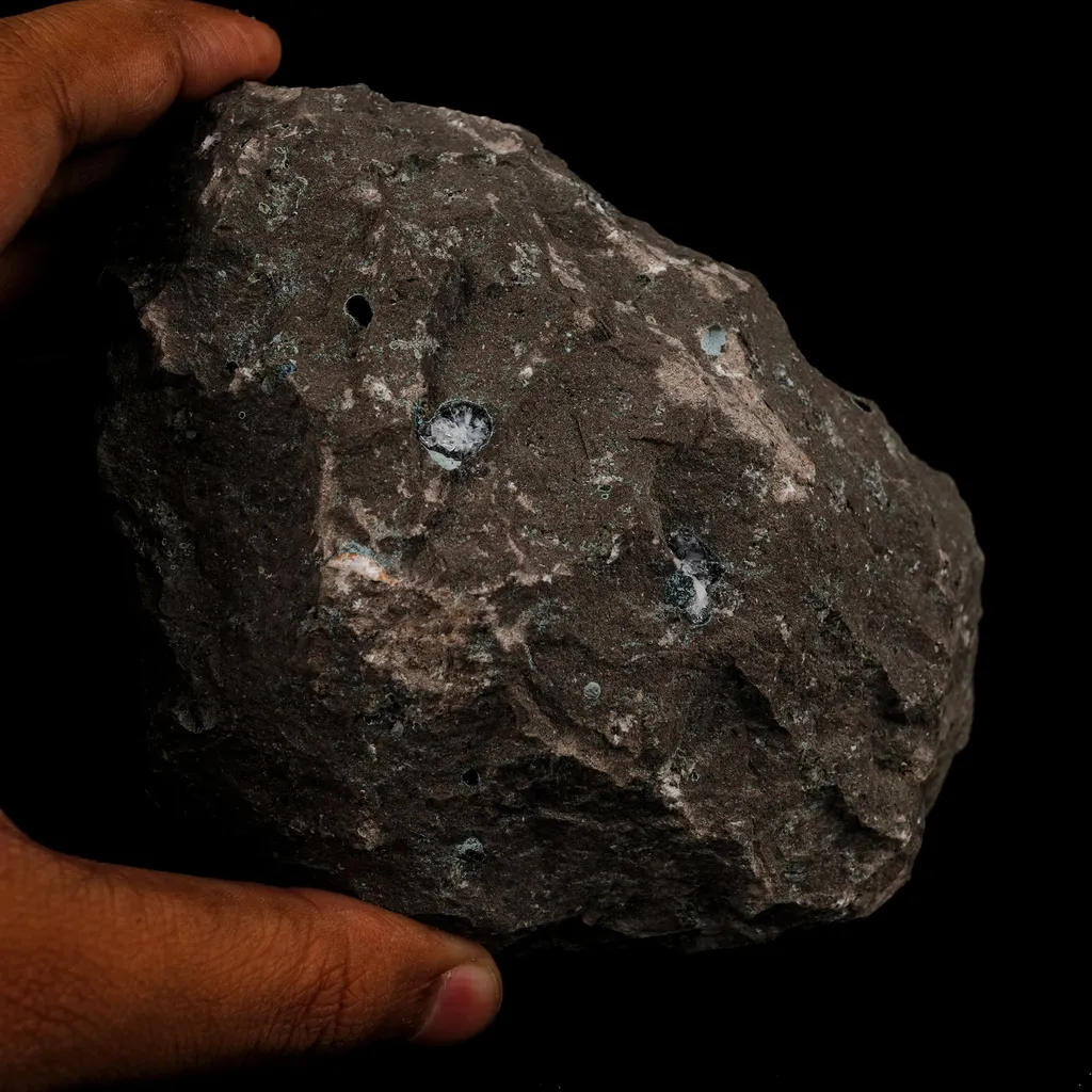 Scolecite Sprays Inside Heulandite Geode Natural Mineral Specimen - image 5