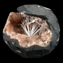 Scolecite Sprays Inside Heulandite Geode Natural Mineral Specimen - image 2