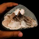 Scolecite Sprays Inside Heulandite Geode Natural Mineral Specimen - image 4