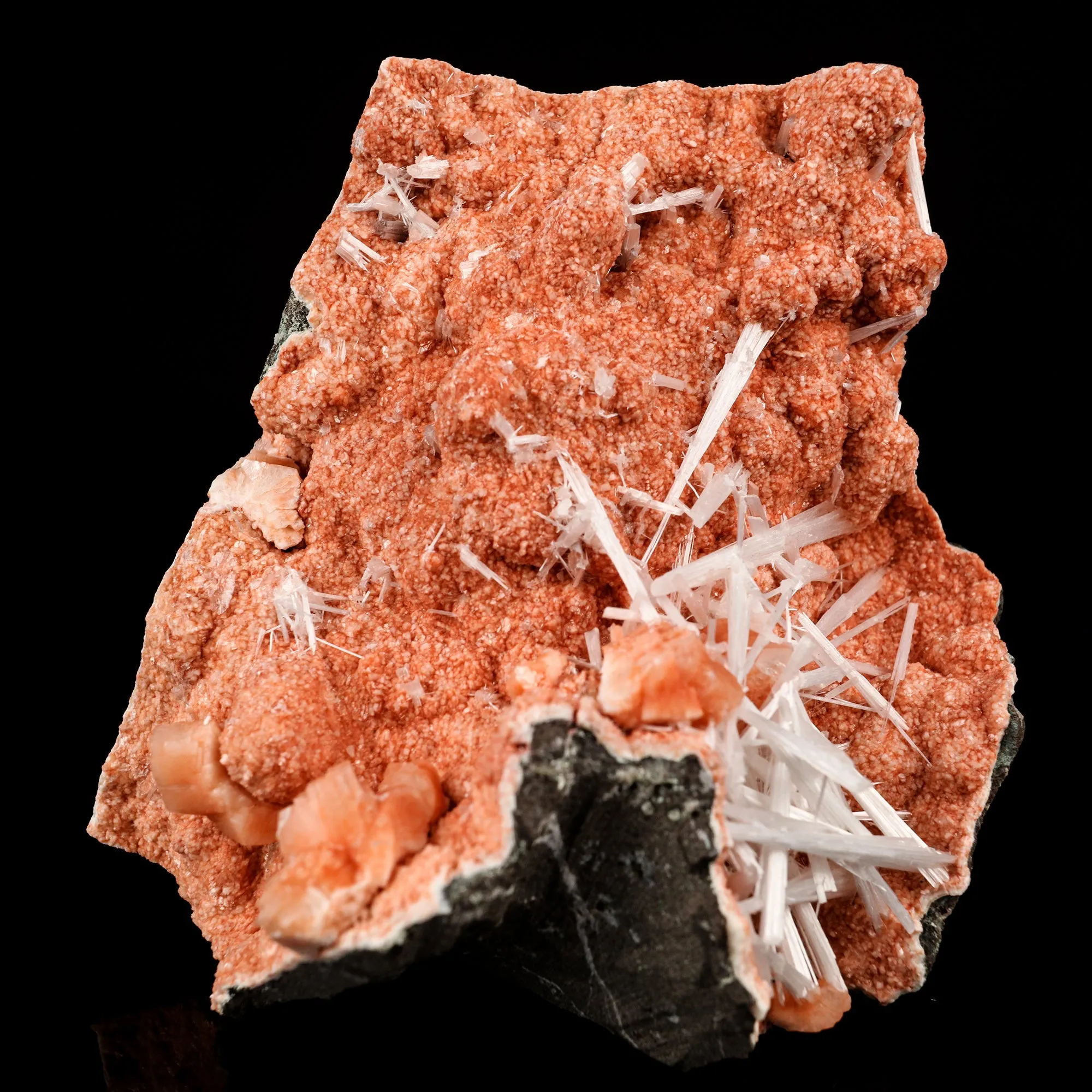 Scolecite Sprays Inside Heulandite Geode Natural Mineral Specimen - image 2