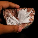 Scolecite Sprays Inside Heulandite Geode Natural Mineral Specimen - image 4