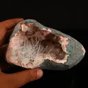 Scolecite Sprays Inside Heulandite Geode Natural Mineral Specimen - image 5