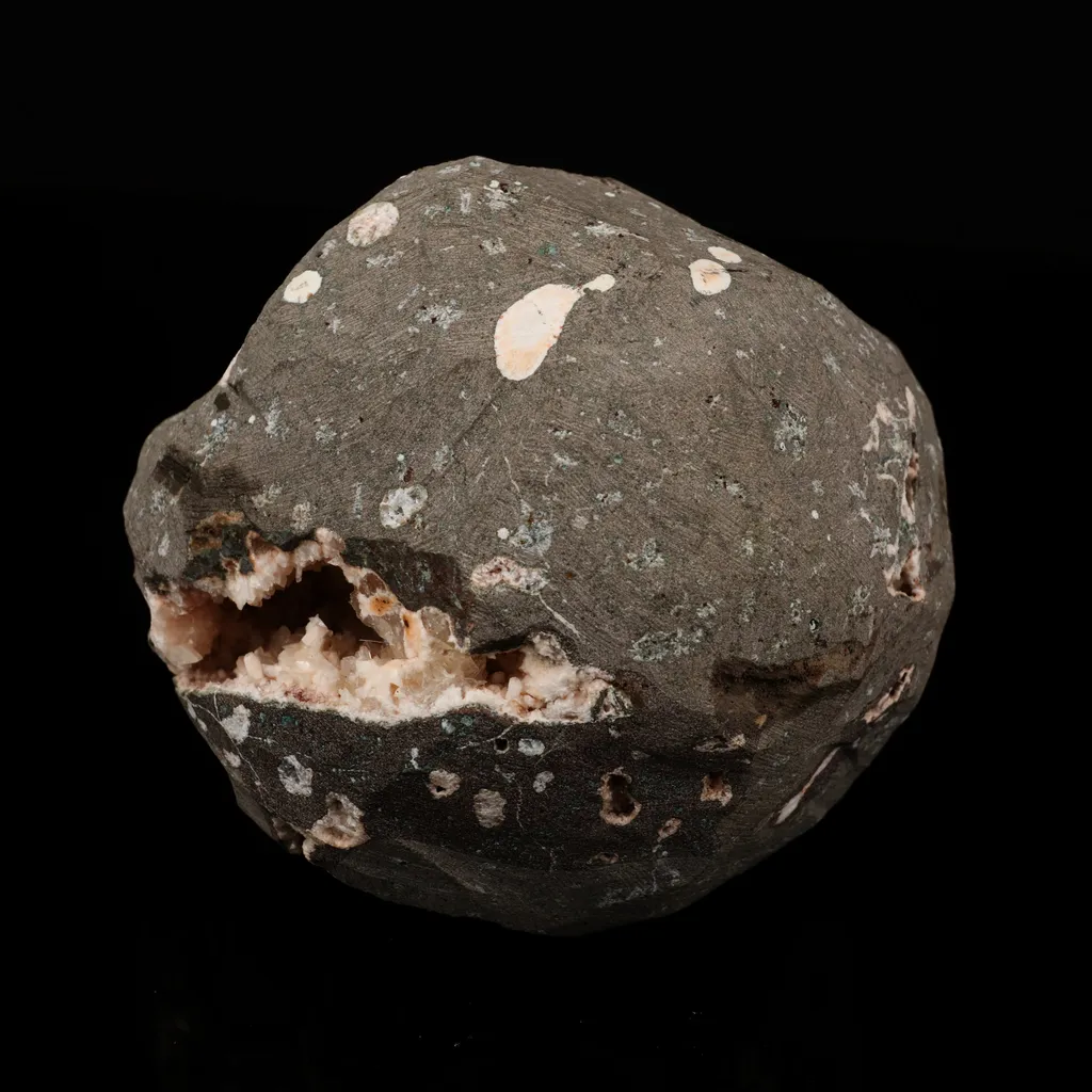 Scolecite Sprays Inside Heulandite Geode Natural Mineral Specimen - image 5
