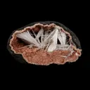 Scolecite Sprays Inside Heulandite Geode Natural Mineral Specimen - image 1