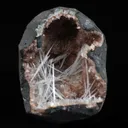 Scolecite Sprays Inside Heulandite Geode Natural Mineral Specimen - image 1