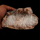 Scolecite Sprays Inside Heulandite Geode Natural Mineral Specimen - image 5