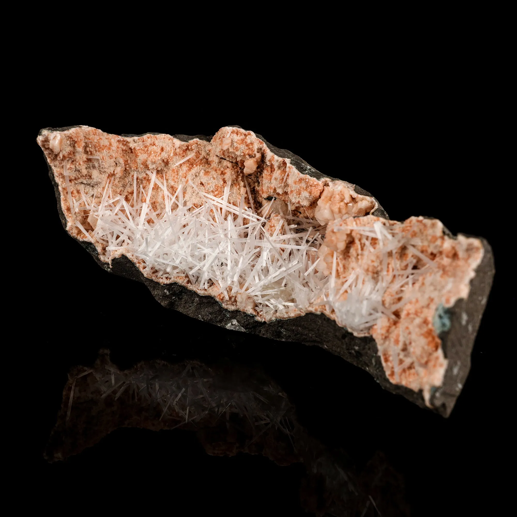 Scolecite Sprays Inside Heulandite Geode Natural Mineral Specimen - image 2