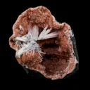 Scolecite Sprays Inside Heulandite Geode Natural Mineral Specimen - image 1