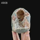 Scolecite Sprays Inside Heulandite Geode Natural Mineral Specimen - image 6