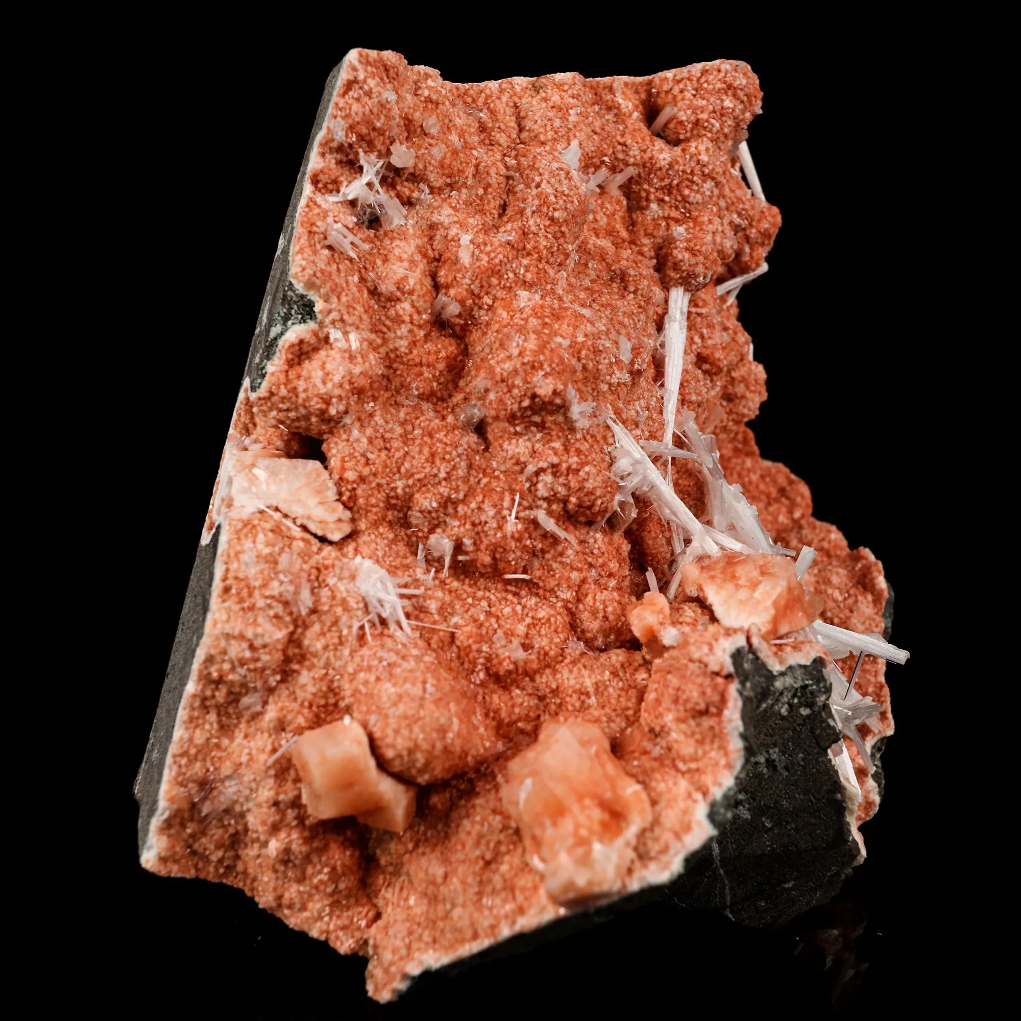 Scolecite Sprays Inside Heulandite Geode Natural Mineral Specimen - image 3