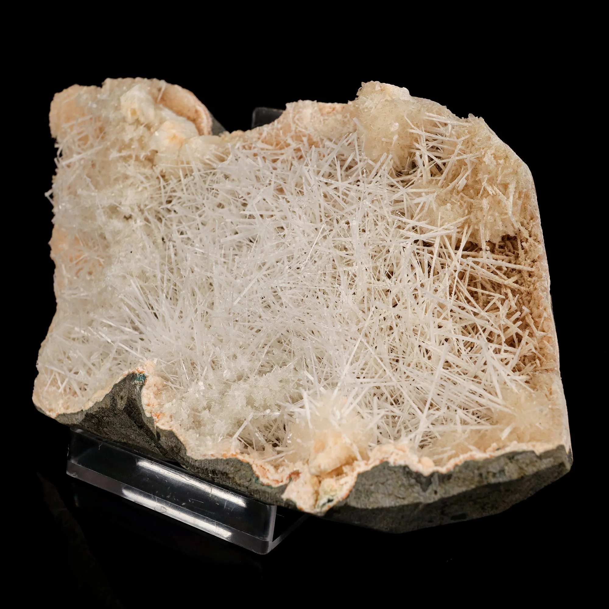 Scolecite Sprays Inside Heulandite Geode Natural Mineral Specimen - image 2