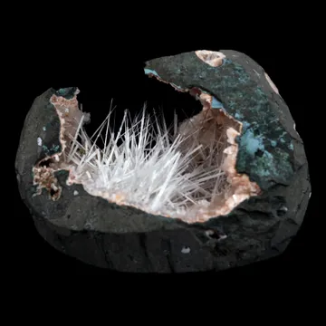Scolecite Sprays Inside Heulandite See through Geode Natural Mineral Specimen