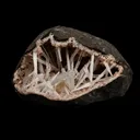 Scolecite Sprays Intergrown Inside Heulandite Geode Natural Mineral Specimen - image 1