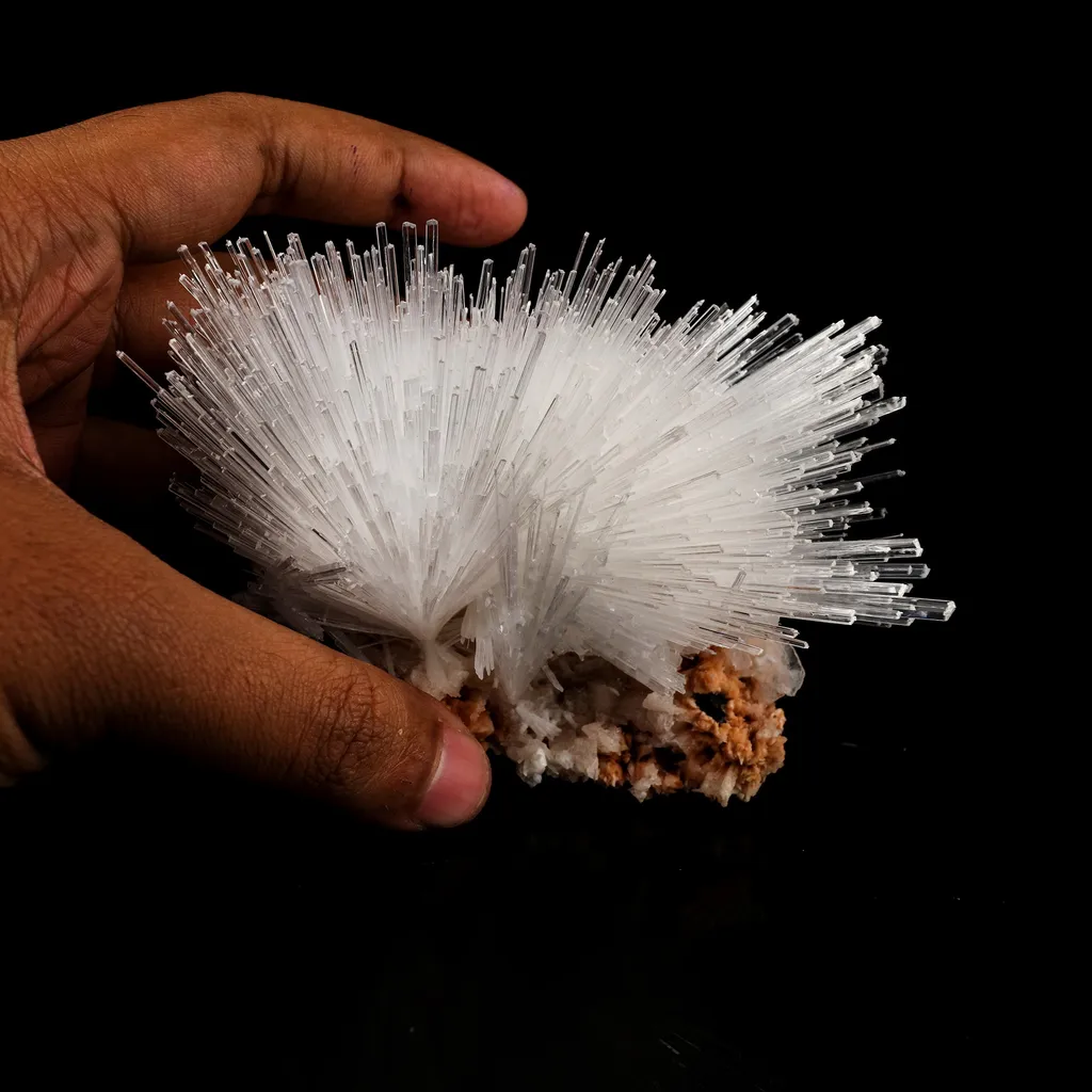 Scolecite Sprays on Heulandite Natural Mineral Specimen - image 4