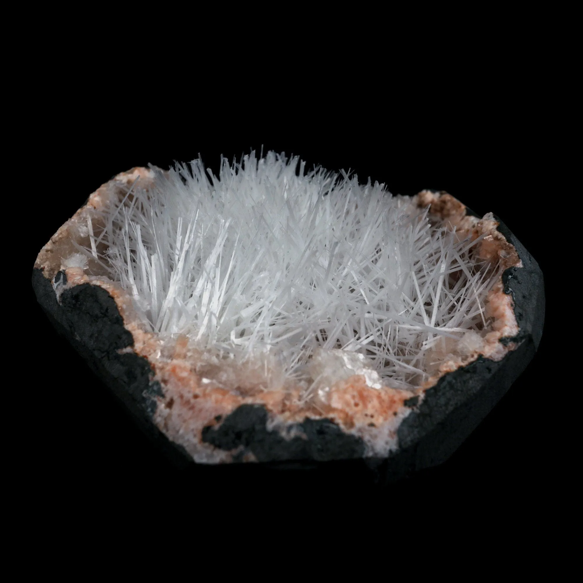 Scolecite Sprays On Heulandite With Stilbite Geode Natural Mineral Specimen - image 6