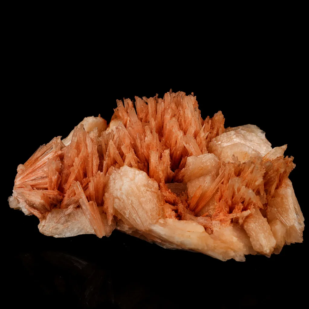 Scolecite Sprays Pink with Stilbite Rare found Natural Mineral Specimen image