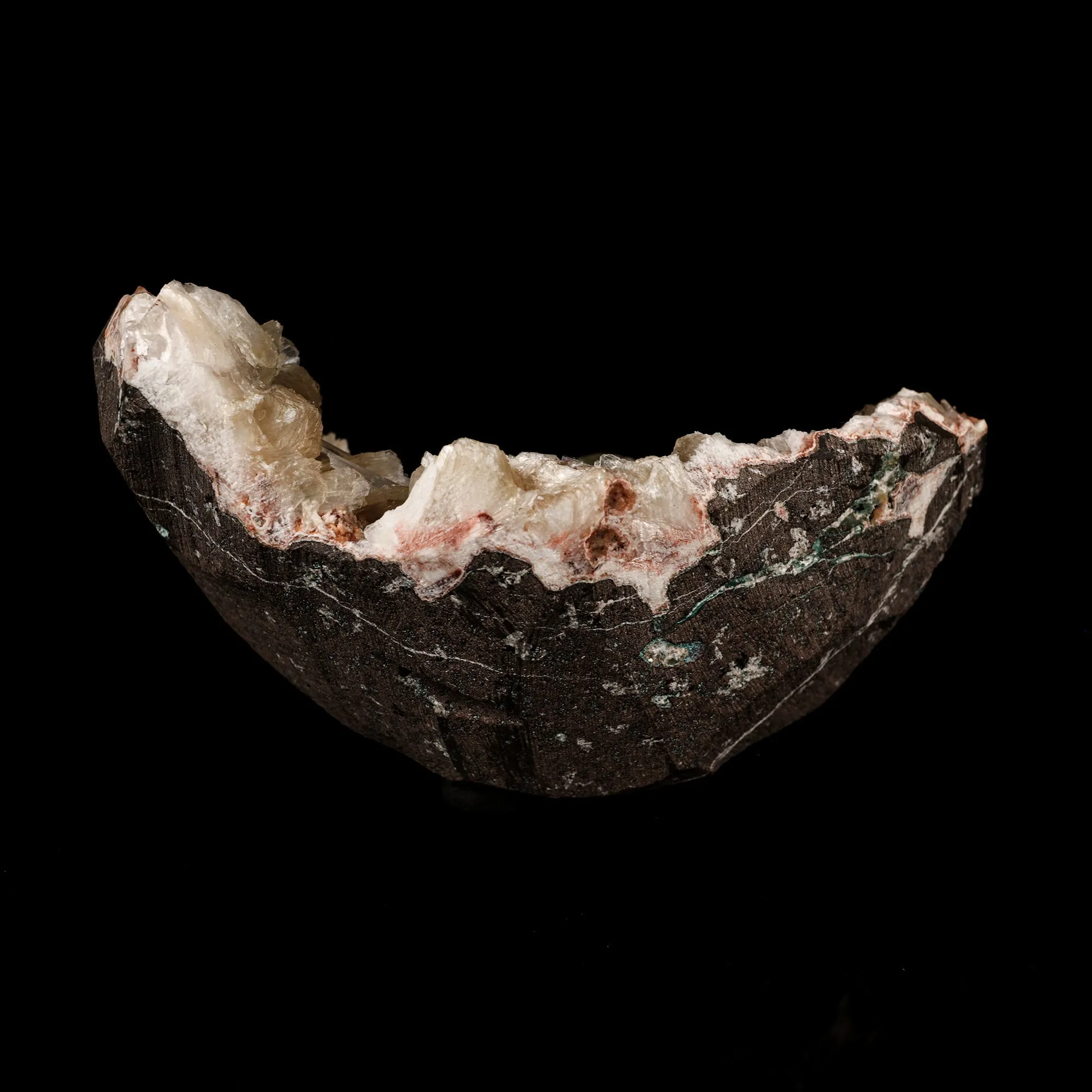 Scolecite Sprays With Apophyllite Green and Stilbite inside Heulandite Geode Natural Mineral Specimen - image 5