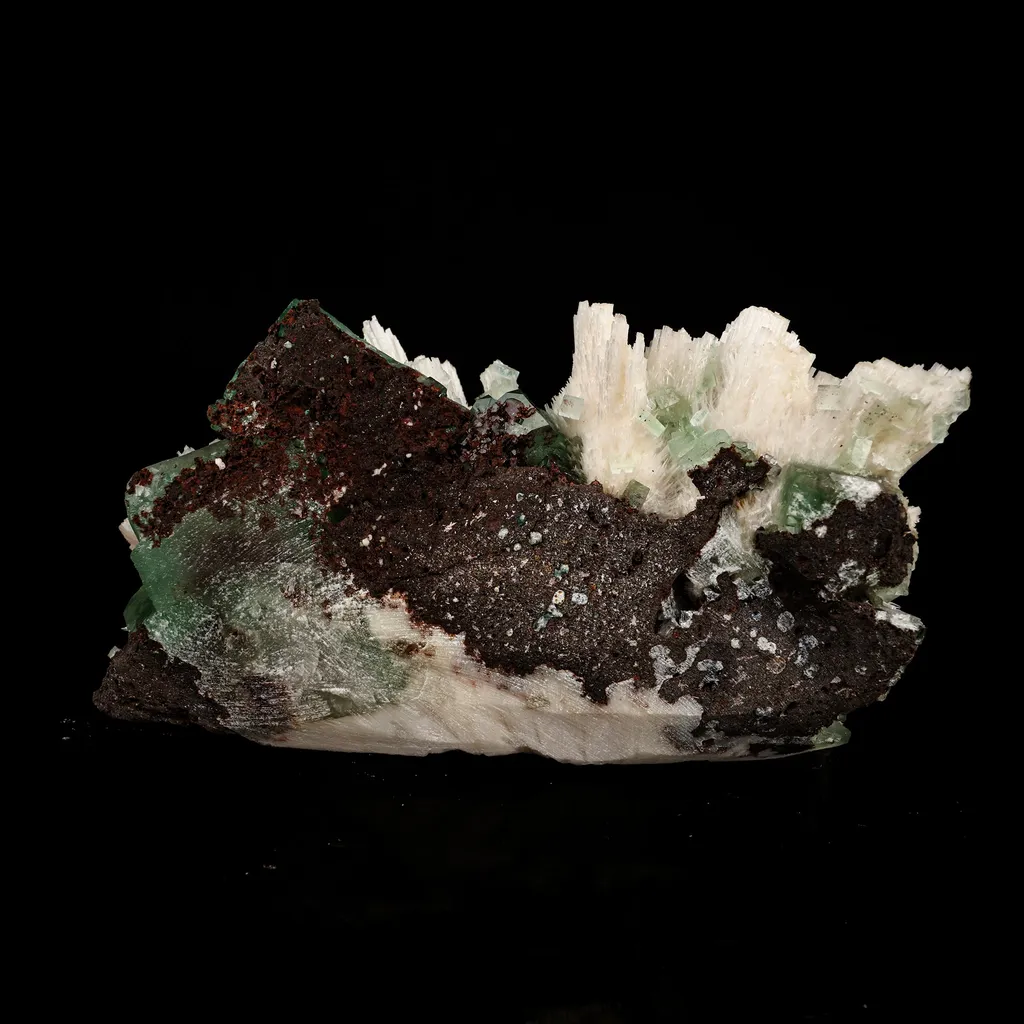 Scolecite Sprays with green Apophyllite cube Free Standing Natural Mineral Specimen - image 5