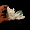 Scolecite Sprays with green Apophyllite cube Free Standing Natural Mineral Specimen - image 4