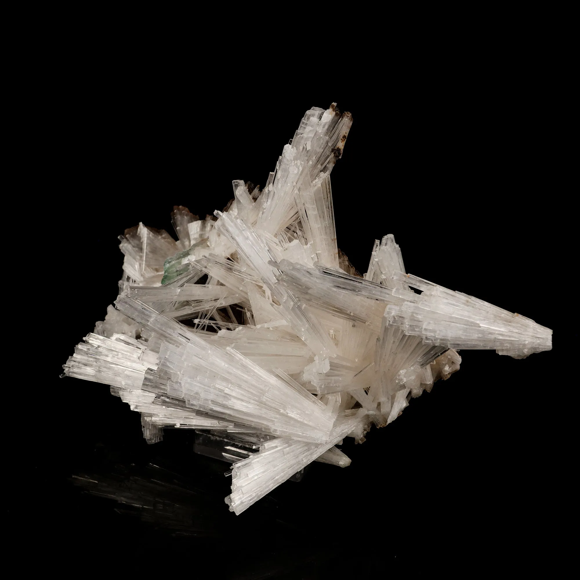 Scolecite Sprays with green Apophyllite cube Natural Mineral Specimen - image 2