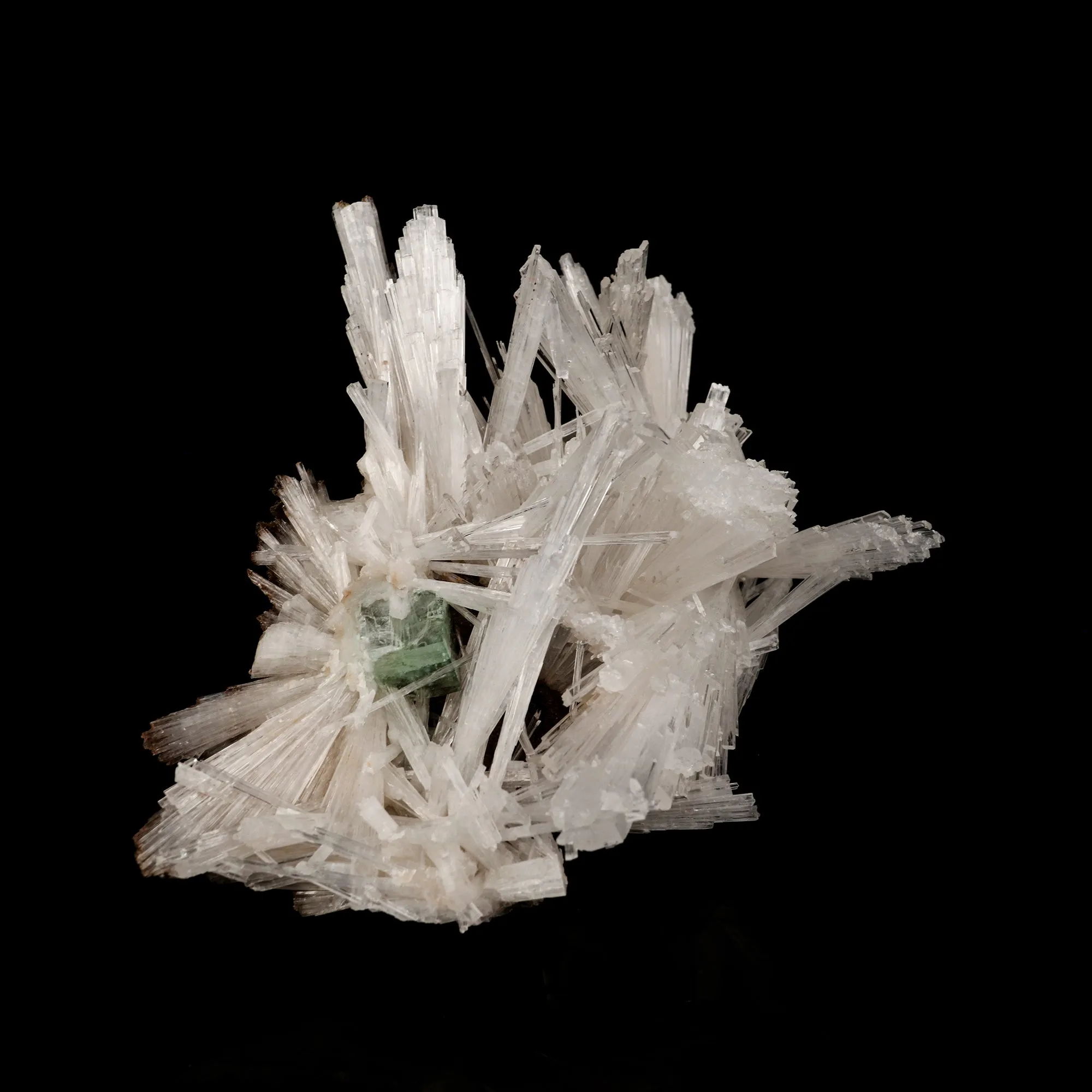 Scolecite Sprays with green Apophyllite cube Natural Mineral Specimen - image 5