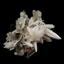 Scolecite Sprays with green Apophyllite cube Natural Mineral Specimen - image 2