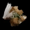 Scolecite Sprays with Green Apophyllite on Stilbite Natural Mineral Specimen - image 3