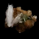 Scolecite Sprays with Green Apophyllite on Stilbite Natural Mineral Specimen - image 1