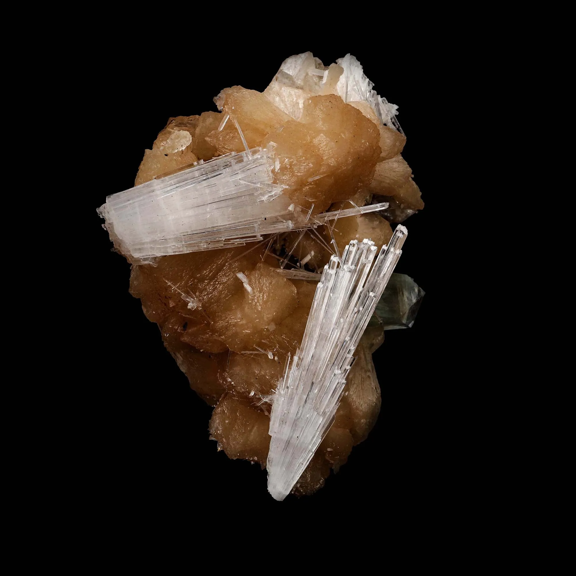 Scolecite Sprays with Green Apophyllite Sitlbite Natural Mineral Specimen - image 5