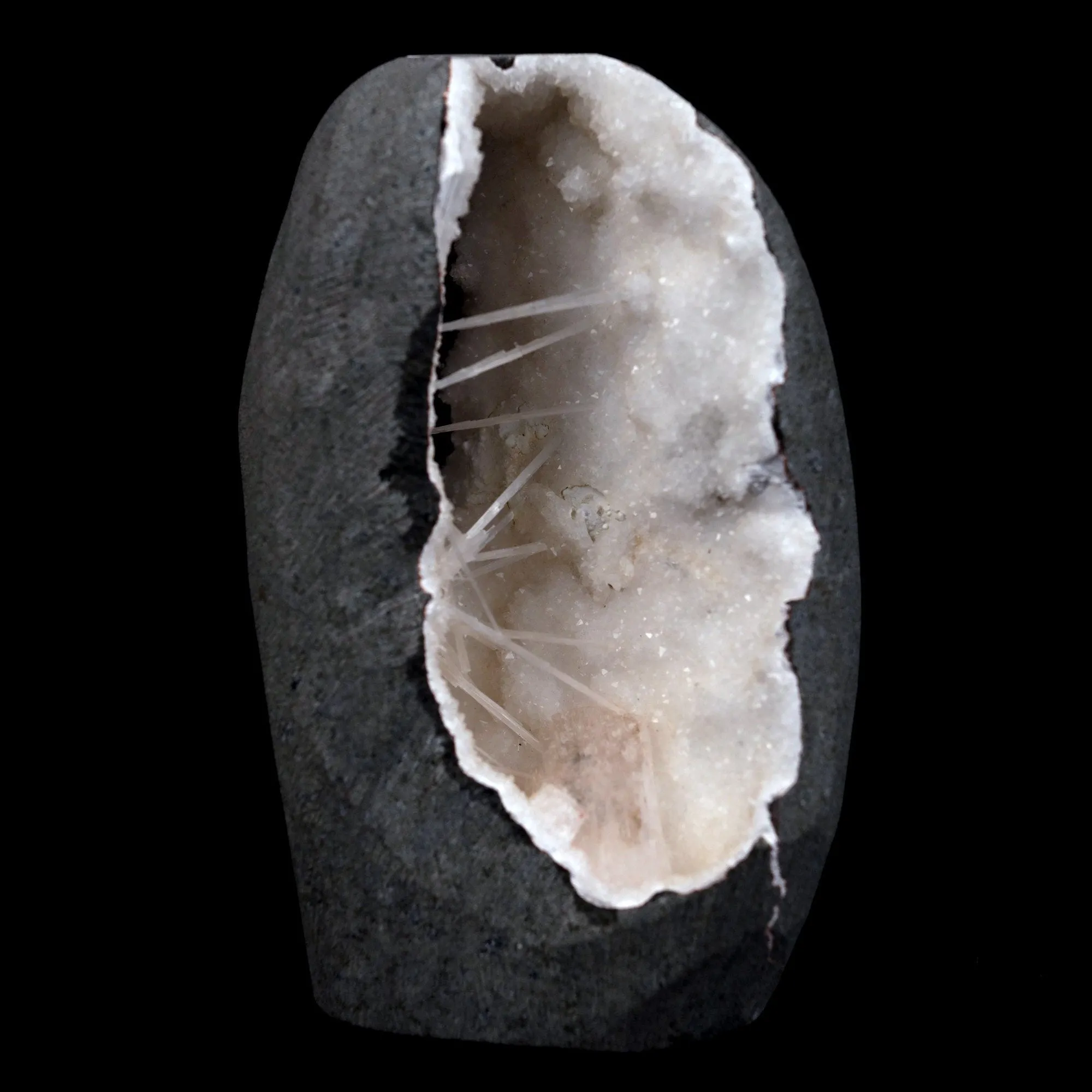 Scolecite Sprays with Heulandite Inside MM Quartz Natural Mineral Specimen - image 2