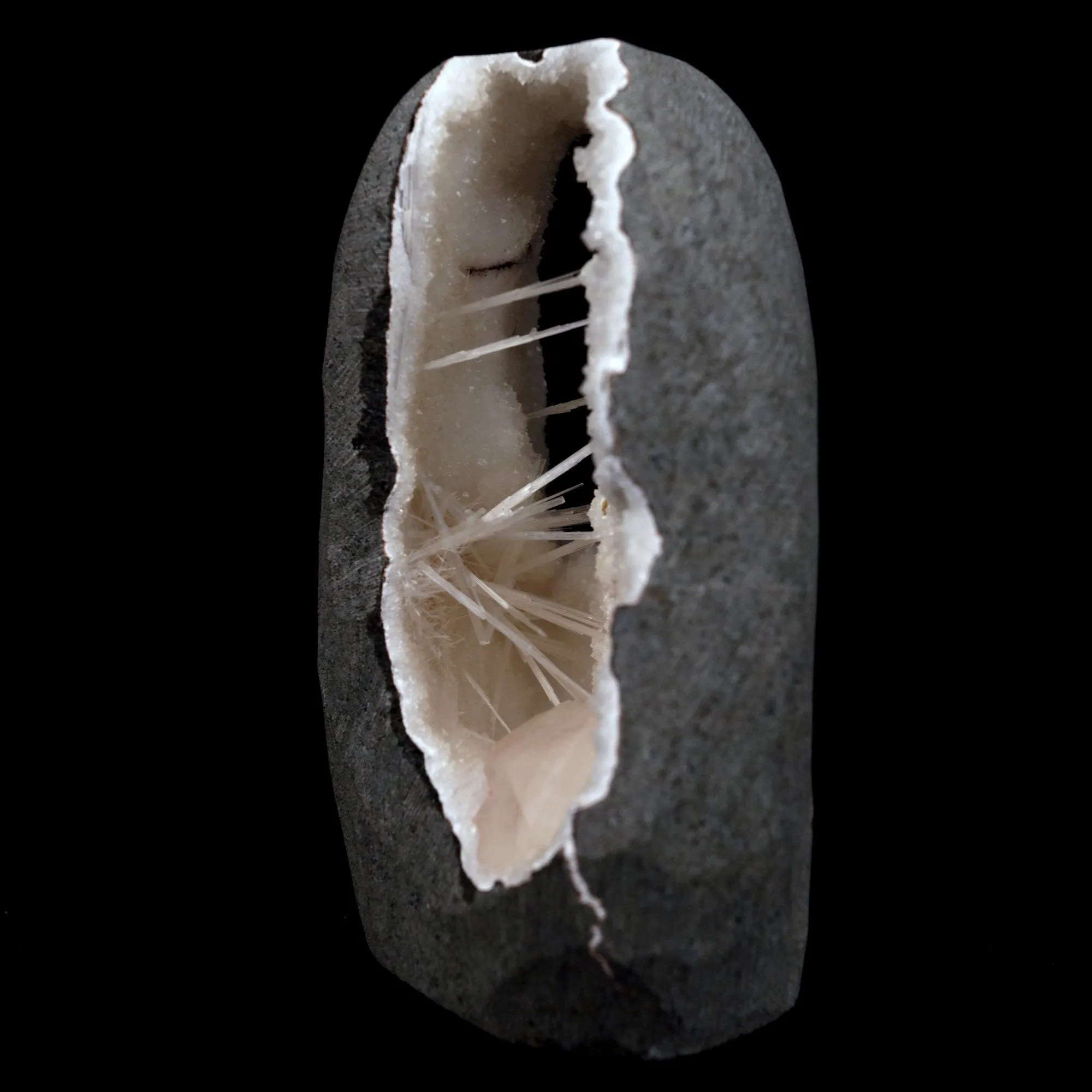 Scolecite Sprays with Heulandite Inside MM Quartz Natural Mineral Specimen - image 3