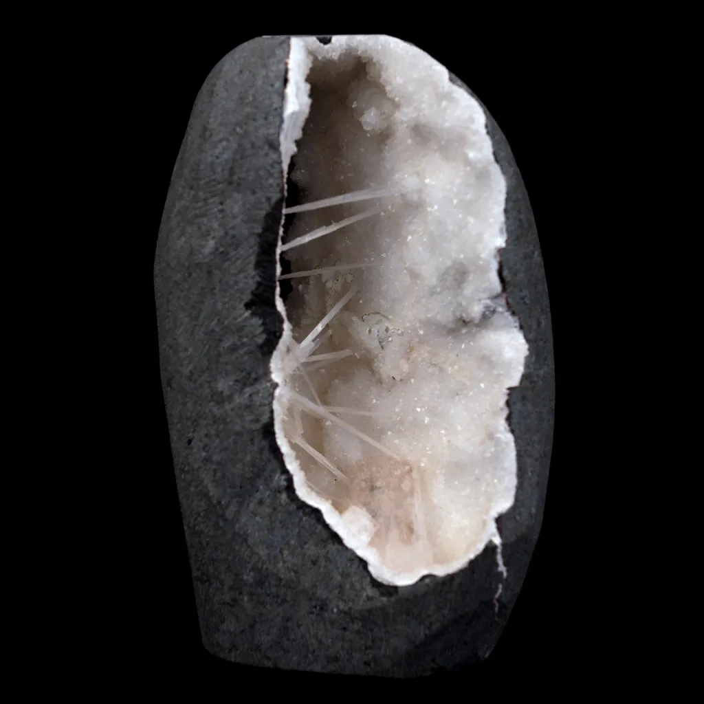 Scolecite Sprays with Heulandite Inside MM Quartz Natural Mineral Specimen - image 2