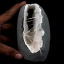 Scolecite Sprays with Heulandite Inside MM Quartz Natural Mineral Specimen - image 4