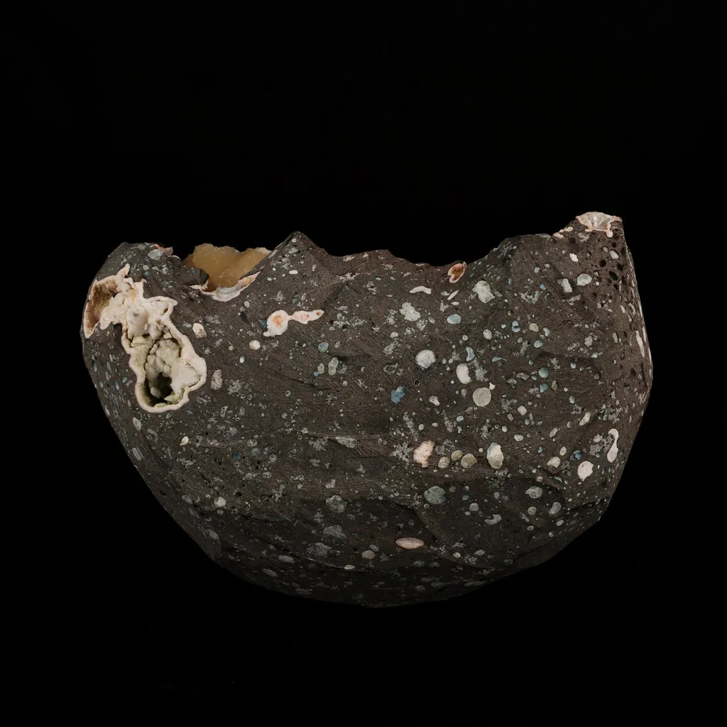 Scolecite Sprays with stilbite Inside Heulandite Geode Natural Mineral Specimen - image 5