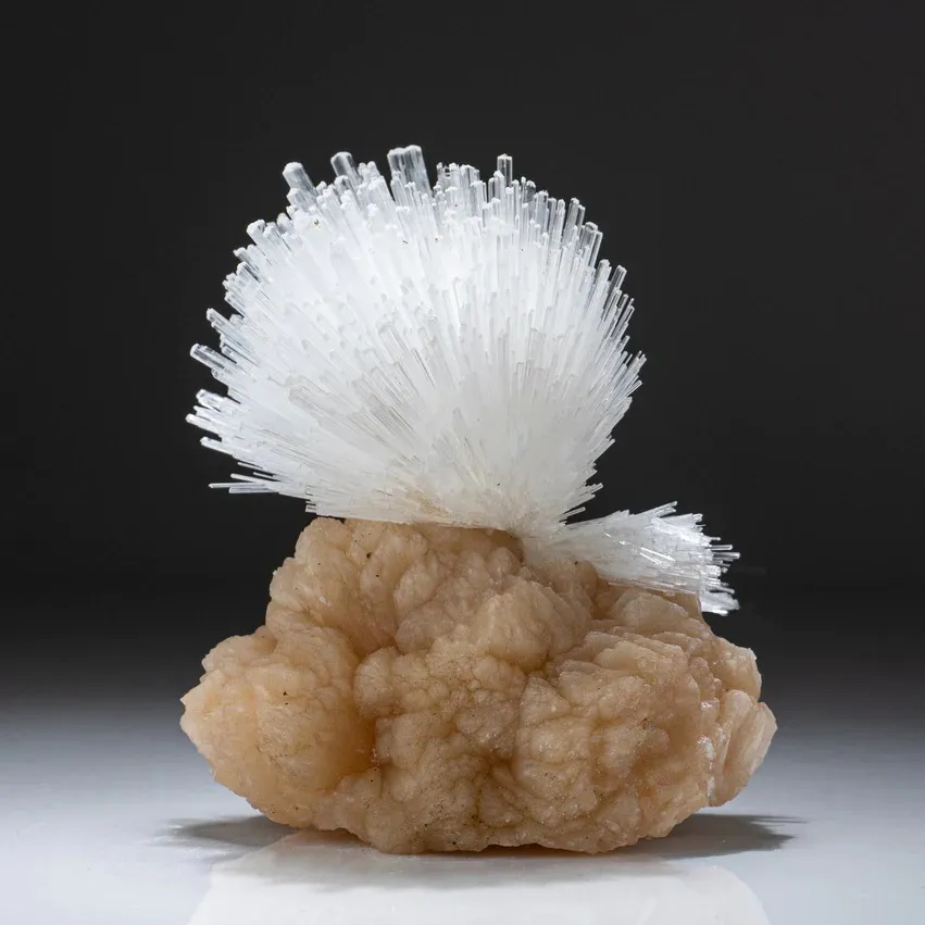Scolécite sur stilbite, Maharashtra, Nasik Division, Inde image