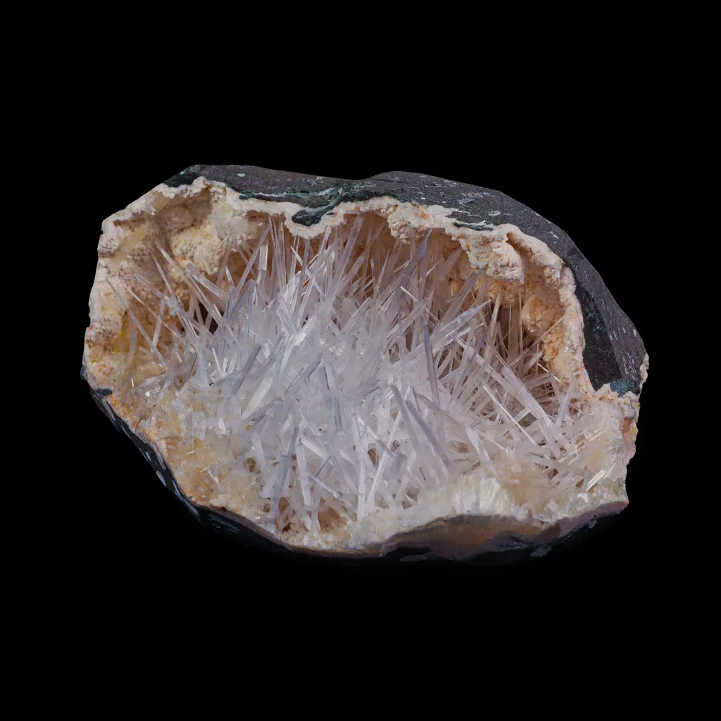 Scolecite with Heulandite in Geode Natural Mineral Specimen - image 2