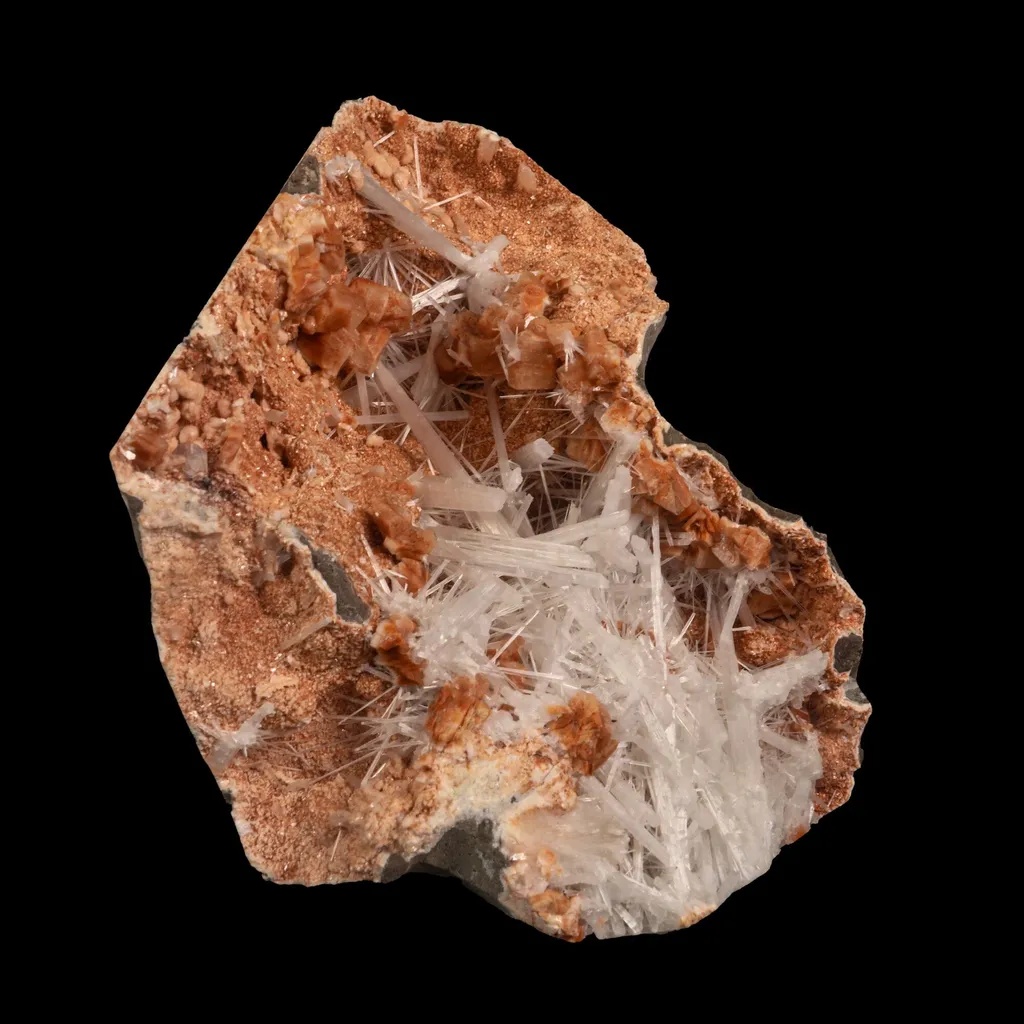 Scolecite with Heulandite in Geode Natural Mineral Specimen - image 3