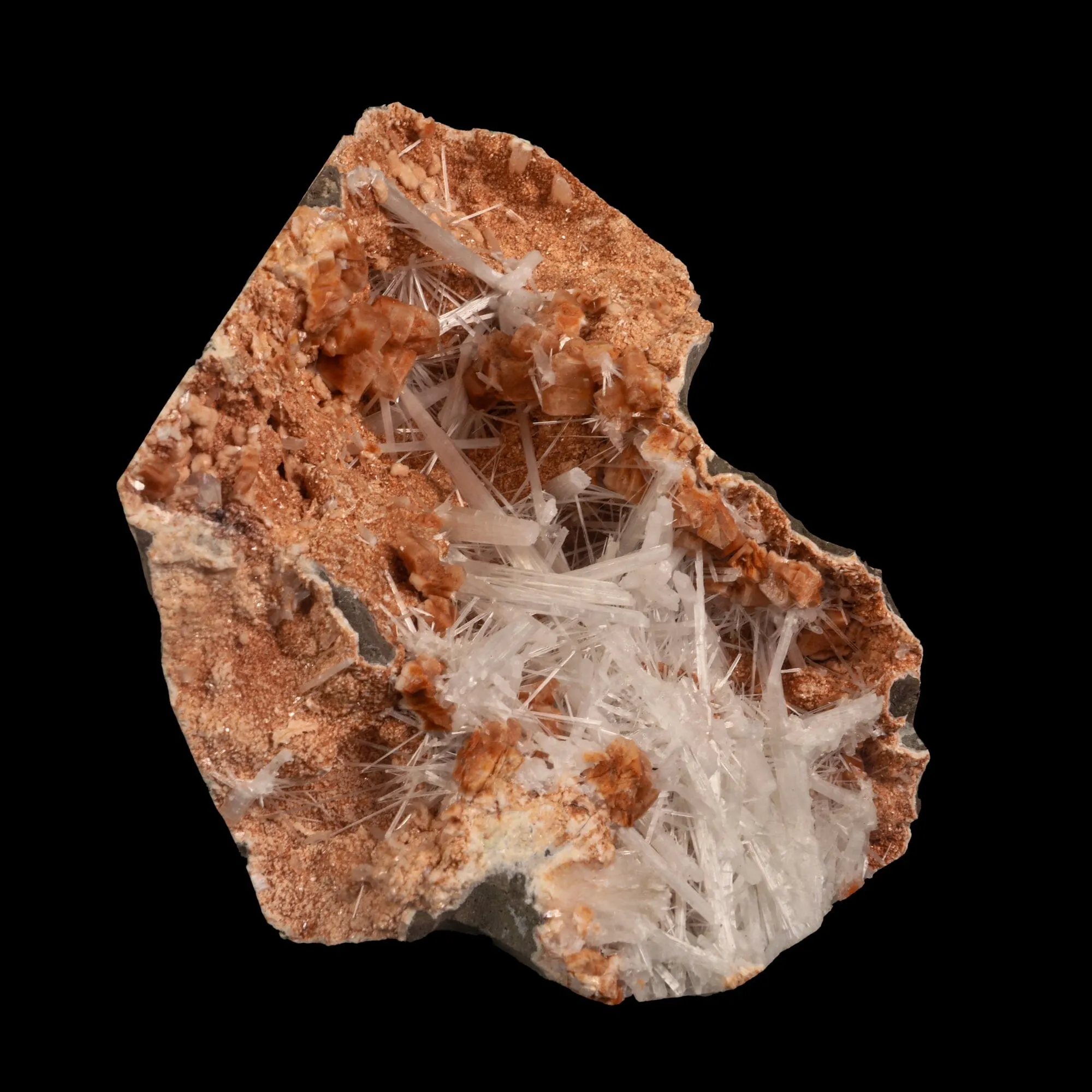 Scolecite with Heulandite in Geode Natural Mineral Specimen - image 3