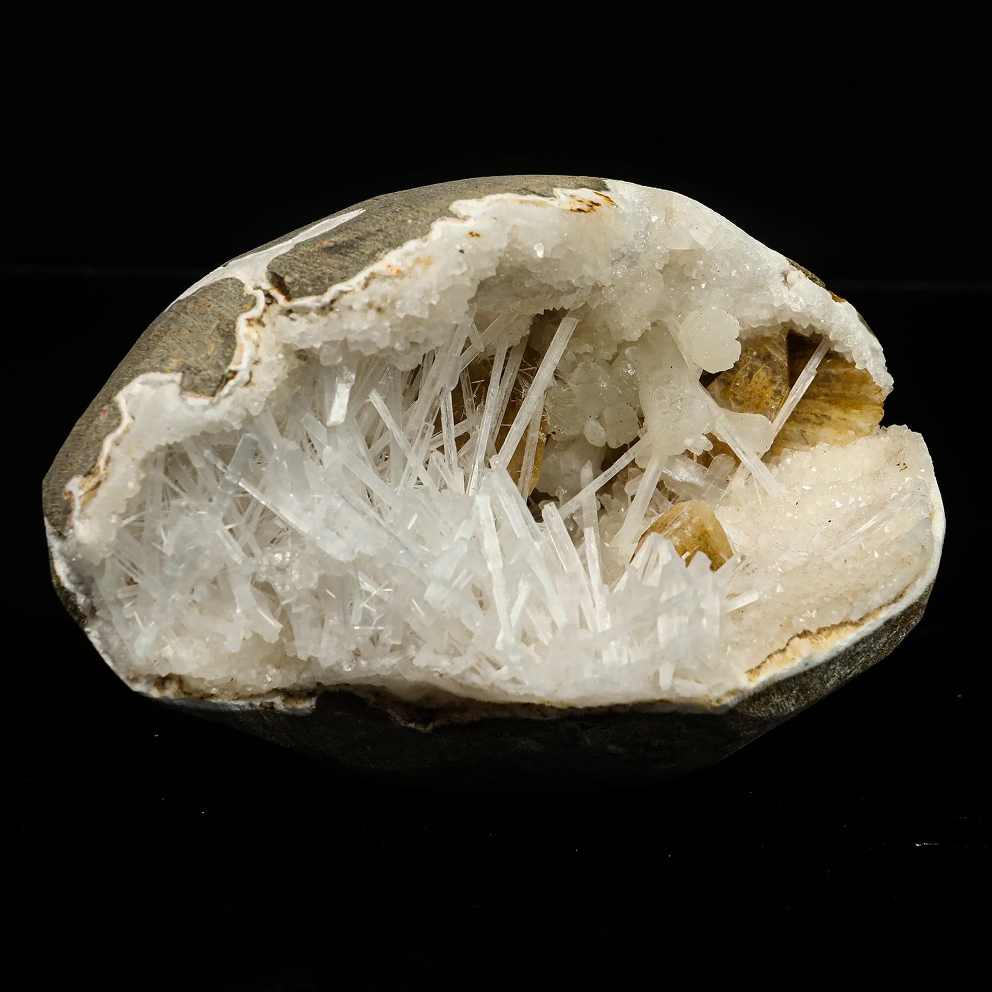 Scolecite with Heulandite in Geode Natural Mineral Specimen - image 2