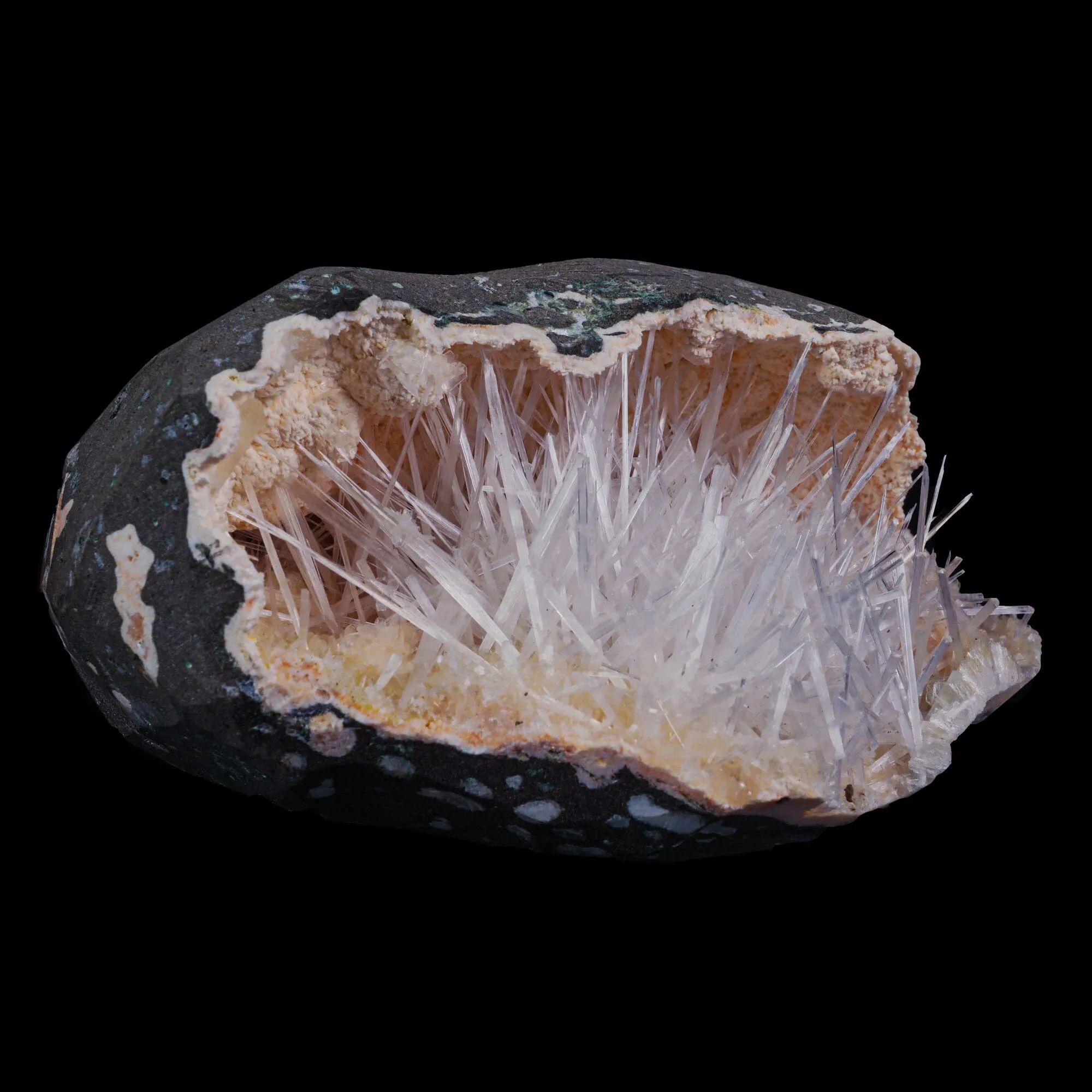 Scolecite with Heulandite in Geode Natural Mineral Specimen - image 3